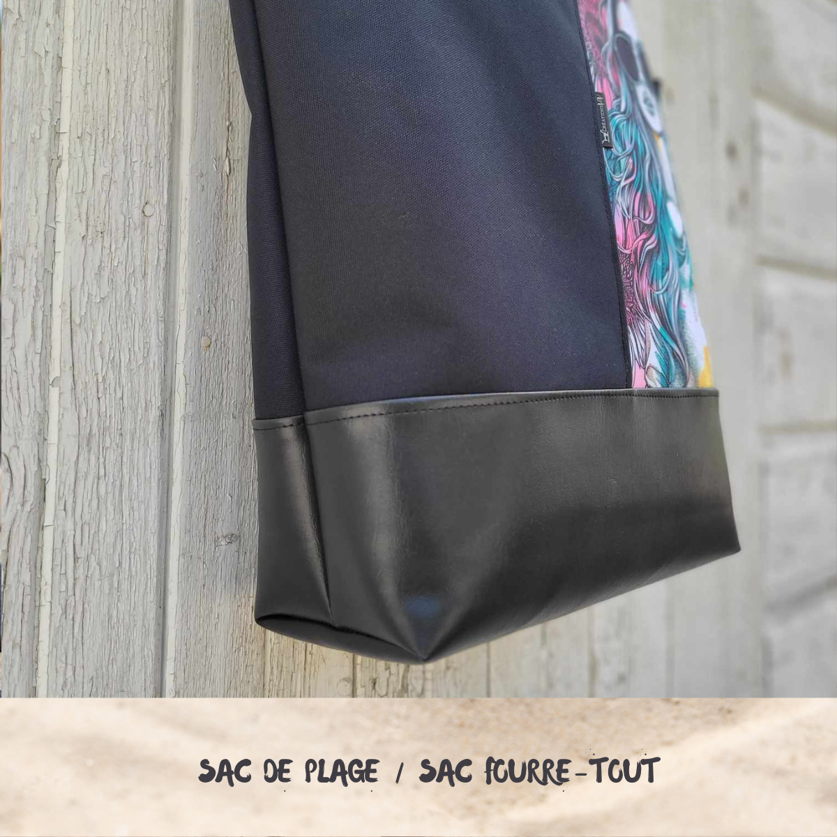 Sac fourre-tout / Sac de plage (MOYEN) - PERSONNALISÉ - Créations V&V 